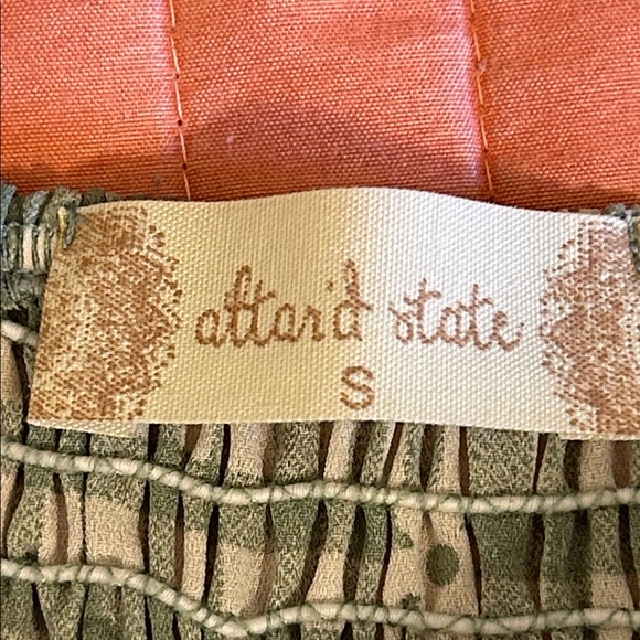 Altar’d State Green White Gingham Floral Smocked Women's Top size Small - Picture 7 of 14